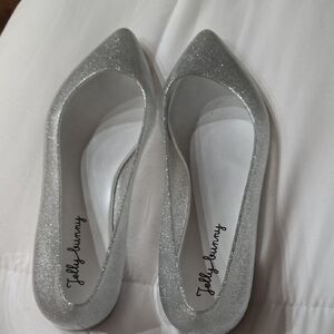 Silver Glitter Flats